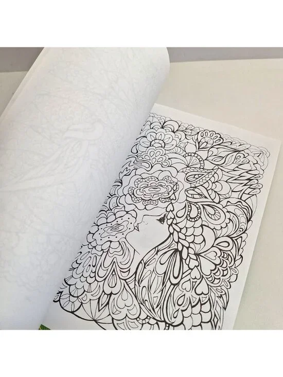 Creative Haven Art Nouveau Animal Fashions Fanciful Faces Coloring Books Lot - Picture 10 of 12